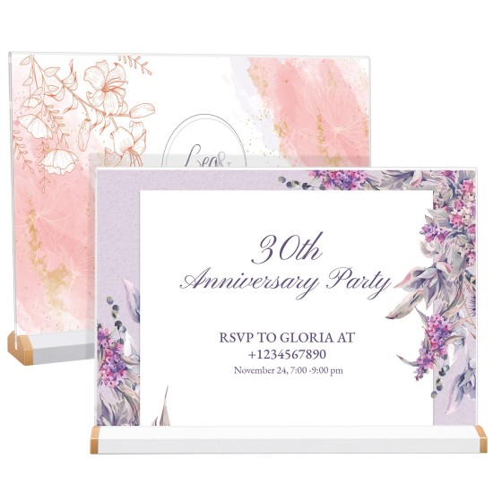 2 Pack Acrylic Sign Holder 8.5X11 Double-side Display for Wedding Anniversary Party, Horizontal White Tabletop Display for Business Restaurant/Hotel/Office Meeting Events Information Holder
