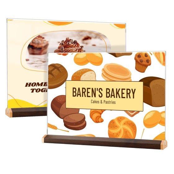 LIANHELILAI 2 Pack 8.5X11 Acrylic Sign Holder Double-side Display Horizontal Tabletop for Coffee Shop/Restaurant Menu Stall/Exhibitions/Hotel/Office Display Show Holder