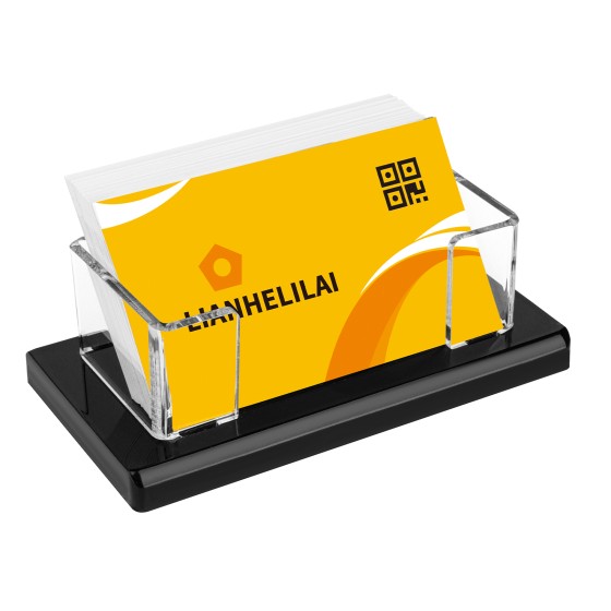 Acrylic Business Card Holder Black 1Pack Enlarged Holds 120 Cards for Office/Exhibition/Restaurant Desk/Counter Display Name Card Organizer Stand